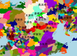 甲賀市の位置を示す地図