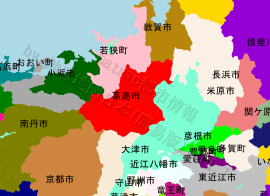 高島市の位置を示す地図