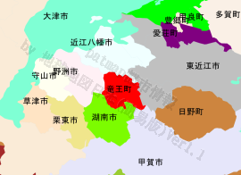 竜王町の位置を示す地図