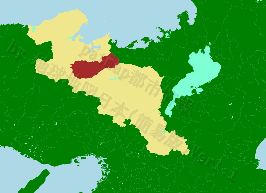綾部市の位置を示す地図