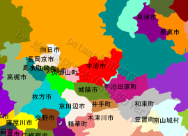 宇治市の位置を示す地図