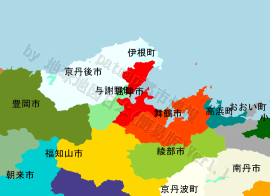 宮津市の位置を示す地図