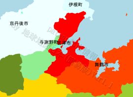 宮津市の位置を示す地図