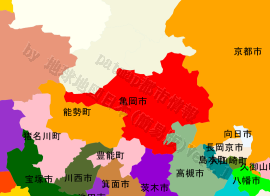 亀岡市の位置を示す地図