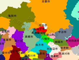 長岡京市の位置を示す地図