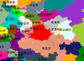 木津川市の位置を示す地図