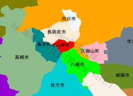 大山崎町の位置を示す地図