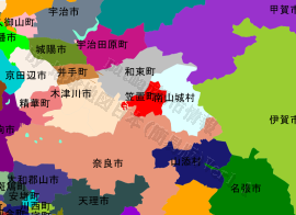 笠置町の位置を示す地図
