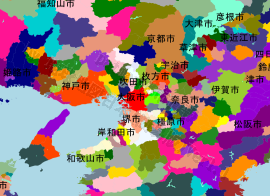 大阪市の位置を示す地図