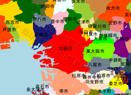大阪市の位置を示す地図
