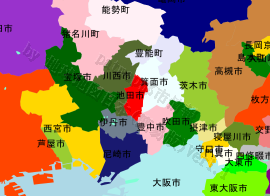 池田市の位置を示す地図