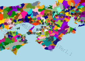 貝塚市の位置を示す地図
