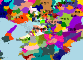 富田林市の位置を示す地図