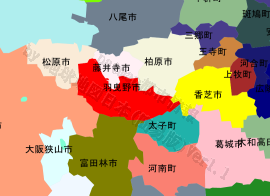 羽曳野市の位置を示す地図