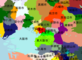 門真市の位置を示す地図