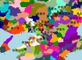 四條畷市の位置を示す地図
