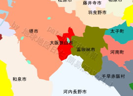 大阪狭山市の位置を示す地図