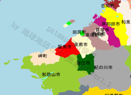 阪南市の位置を示す地図