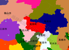 能勢町の位置を示す地図