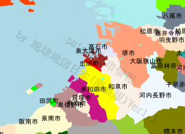 忠岡町の位置を示す地図