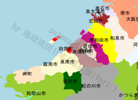 田尻町の位置を示す地図