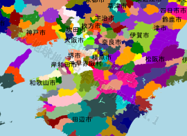 千早赤阪村の位置を示す地図
