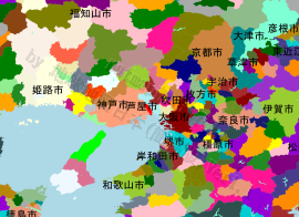 芦屋市の位置を示す地図
