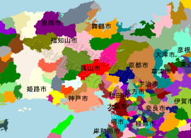 篠山市の位置を示す地図