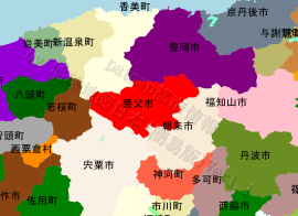 養父市の位置を示す地図