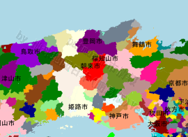 朝来市の位置を示す地図