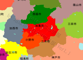 加東市の位置を示す地図