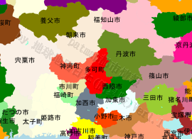 多可町の位置を示す地図