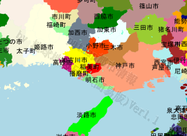 稲美町の位置を示す地図