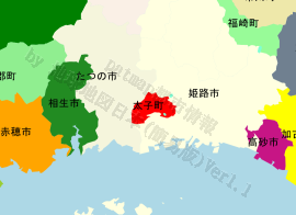太子町の位置を示す地図
