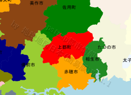 上郡町の位置を示す地図