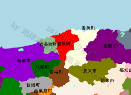 新温泉町の位置を示す地図