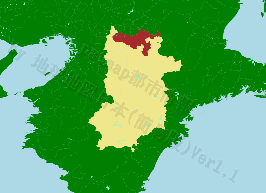 奈良市の位置を示す地図