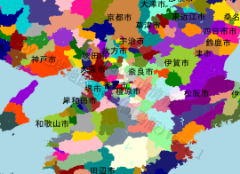 香芝市の位置を示す地図