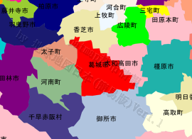葛城市の位置を示す地図