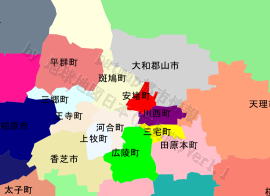 安堵町の位置を示す地図