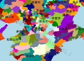 明日香村の位置を示す地図