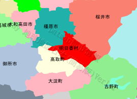 明日香村の位置を示す地図