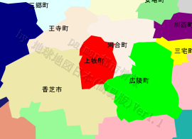 上牧町の位置を示す地図