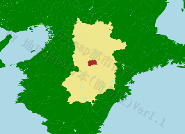 黒滝村の位置を示す地図