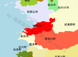 海南市の位置を示す地図
