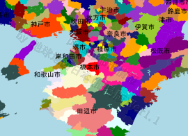 橋本市の位置を示す地図