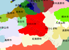 紀の川市の位置を示す地図