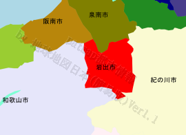 岩出市の位置を示す地図