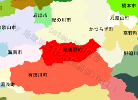 紀美野町の位置を示す地図