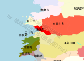 湯浅町の位置を示す地図